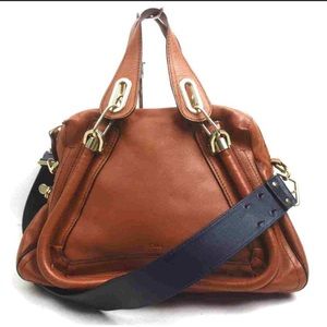 Chloe Brown Satchel with Gold Accents